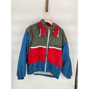 Anzi Besson Olympic Line Colorblock Puffer Jacket Mens Size 54 Retro Style Red B